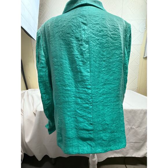 TanJay Jacket Size 16 Green Iridescent  Women lined suit - Picture 4 of 10